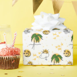 Regalo Papel de Scrapbook de soles amarillos estrellas lu