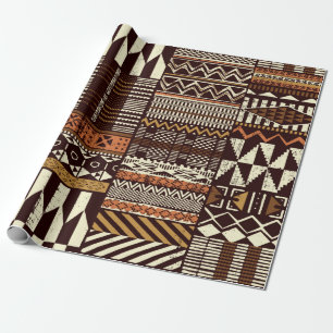 Regalo Papel de tejido al estilo tribal africano, abstrac
