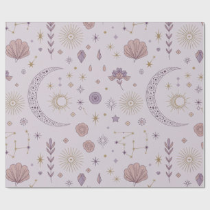 Regalo Papel de tono místico de la luna y las estrellas