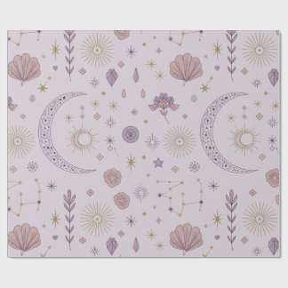 Regalo Papel de tono místico de la luna y las estrellas