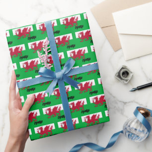 Regalo Papel de Wales envuelto, bandera galesa patriota