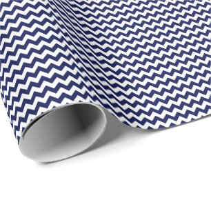 Regalo Papel del azul marino y blanco pequeño de Chevron