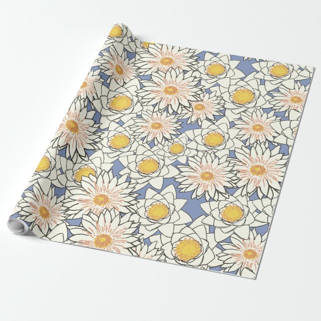 Regalo papel envolvente de lirio de agua (Desenrollado)