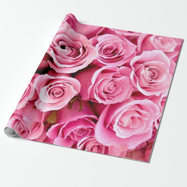 Regalo Papel envolvente de rosas rosas rosas rosas rosas (Desenrollado)