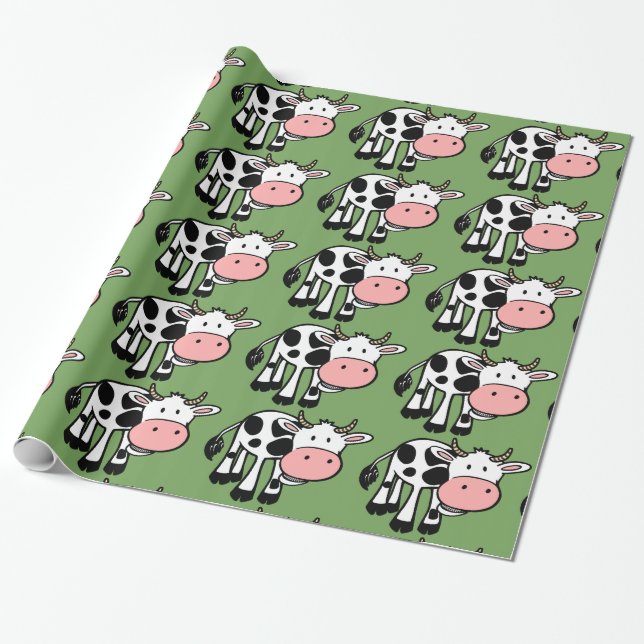 Regalo papel envolvente de vacas de campo (Desenrollado)