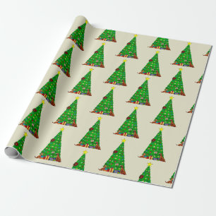 Regalo Papel envolvente del árbol de Navidad de perro