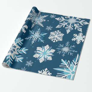 Regalo papel envolvente para cristales de copos de nieve
