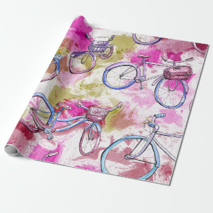 Regalo Papel envolvimiento de bicicleta en diseño de tint