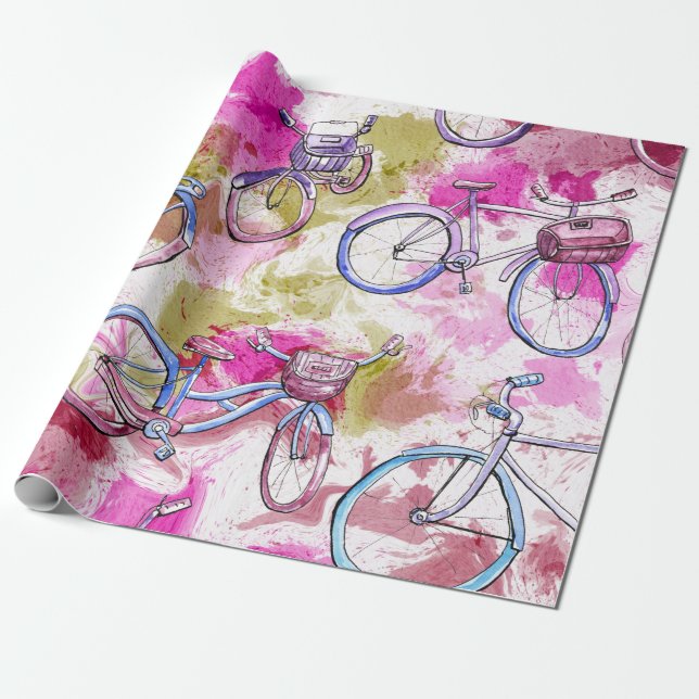 Regalo Papel envolvimiento de bicicleta en diseño de tint (Desenrollado)
