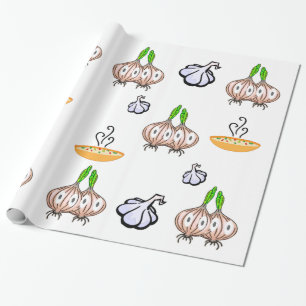 Regalo Papel envuelto brillante cebollas sopa de ajo Chef