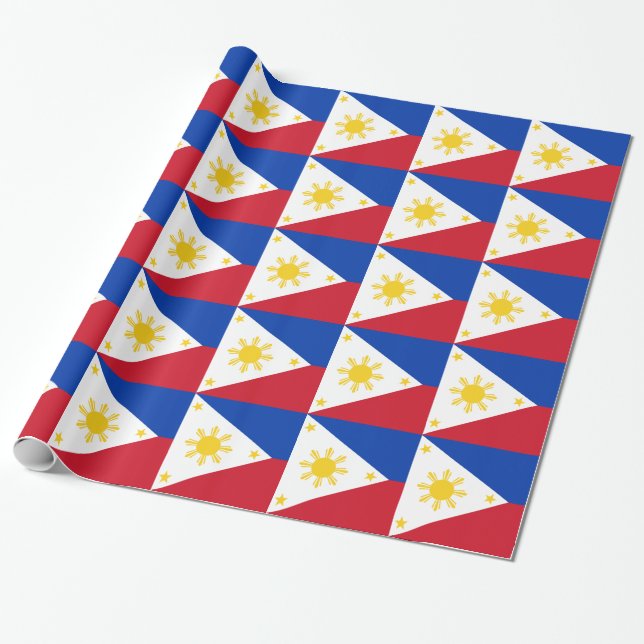 Regalo Papel envuelto con bandera de Filipinas (Desenrollado)