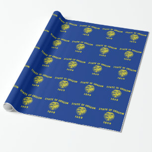 Regalo Papel envuelto con bandera de Oregón