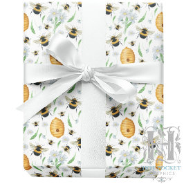 Regalo Papel envuelto de abejas de miel floral