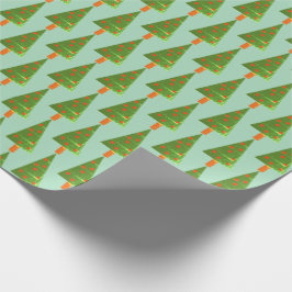 Regalo Papel envuelto de árboles navideños sellados