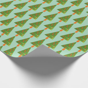 Regalo Papel envuelto de árboles navideños sellados