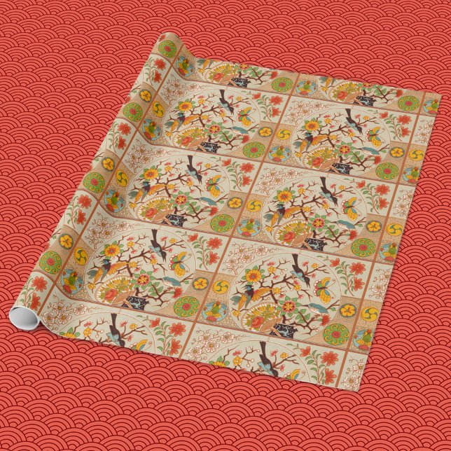 Regalo Papel envuelto de aves y mariposas (Subido por el creador)