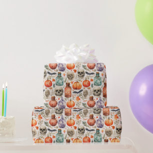 Regalo Papel envuelto de calabaza y pociones de halloween