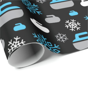 Regalo Papel envuelto de copos de nieve y rocas curvadas