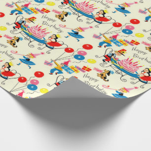 Regalo Papel envuelto de cumpleaños feliz en los años 5