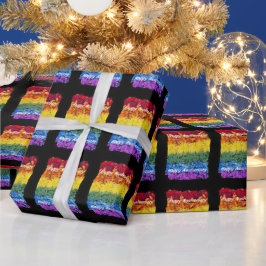 Regalo Papel envuelto de flores de orgullo feliz aniversa