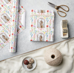 Regalo Papel envuelto de flores silvestres - 'Te amamos m