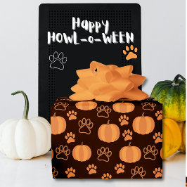 Regalo Papel envuelto de Halloween con calabazas y patas
