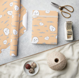 Regalo Papel envuelto de Halloween con fantasma y nube
