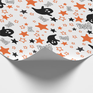 Regalo Papel envuelto de Halloween con fantasmas y estrel