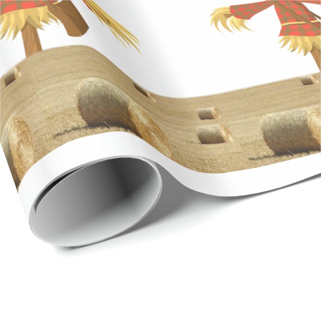 Regalo Papel envuelto de Halloween, espantapájaros (Esquina del rollo)