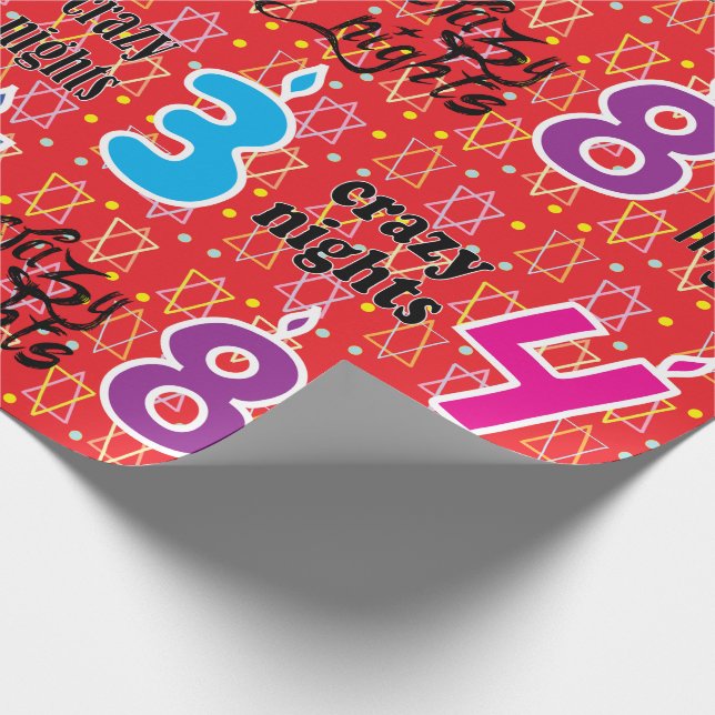 Regalo Papel envuelto de Hanukkah/Chanukah "8 noches loca (Esquina)