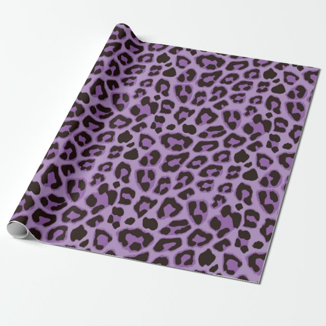 Regalo Papel envuelto de leopardo morado (Desenrollado)