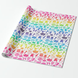 Regalo Papel envuelto de los iconos de los amantes del te