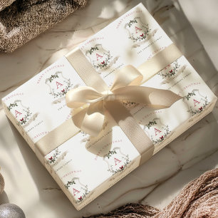 Regalo Papel envuelto de los Navidades de monogramas de é