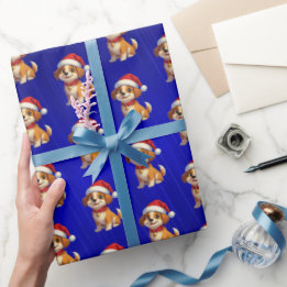 Regalo Papel envuelto de los Navidades de perros de Relie