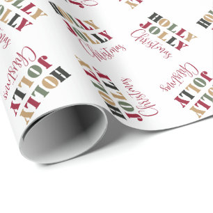 Regalo Papel envuelto de los Navidades de Red Green Holly