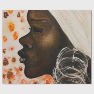 Regalo Papel envuelto de mujer Bonito de belleza africana