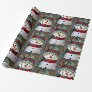 Regalo Papel envuelto de muñeco de nieve para Navidades 