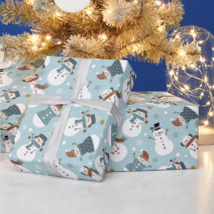 Regalo Papel envuelto de muñecos de nieve