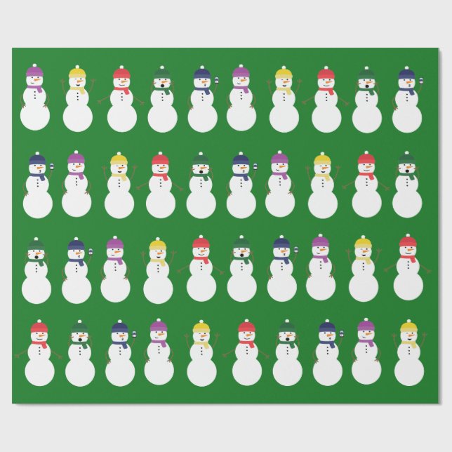 Regalo Papel envuelto de muñecos de nieve (Superficie plana)