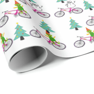 Regalo Papel envuelto de muñecos de nieve en árboles de N