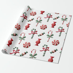 Regalo Papel envuelto de Navidades de candía de menta