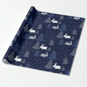 Regalo Papel envuelto de Navidades de invierno/marina de