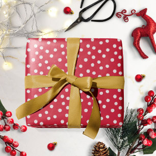 Regalo Papel envuelto de Navidades de Punto de Polka Blan