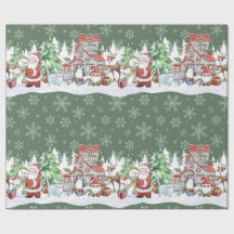 Papel envuelto de Navidades de renos de Santa Snow