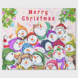 Regalo Papel envuelto de Navidades de Snowmans felices