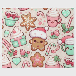 Regalo Papel envuelto de Navidades kawaii | Pan de jengib