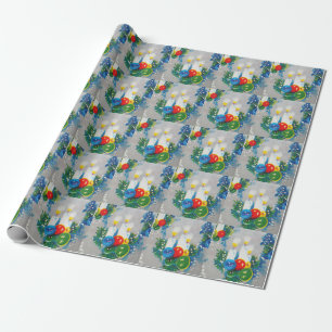 Regalo Papel envuelto de Navidades retro de la época de l