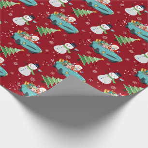 Regalo Papel envuelto de navidades Santa y Snowman
