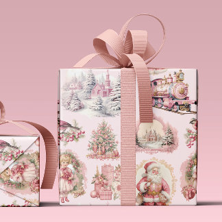Regalo Papel envuelto de Navidades victorianos de color r