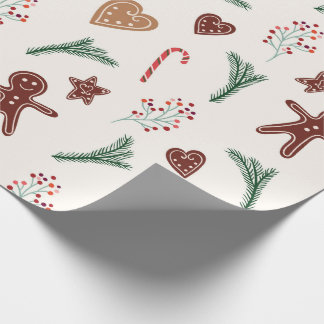 Regalo Papel envuelto de pan de jengibre para Navidades